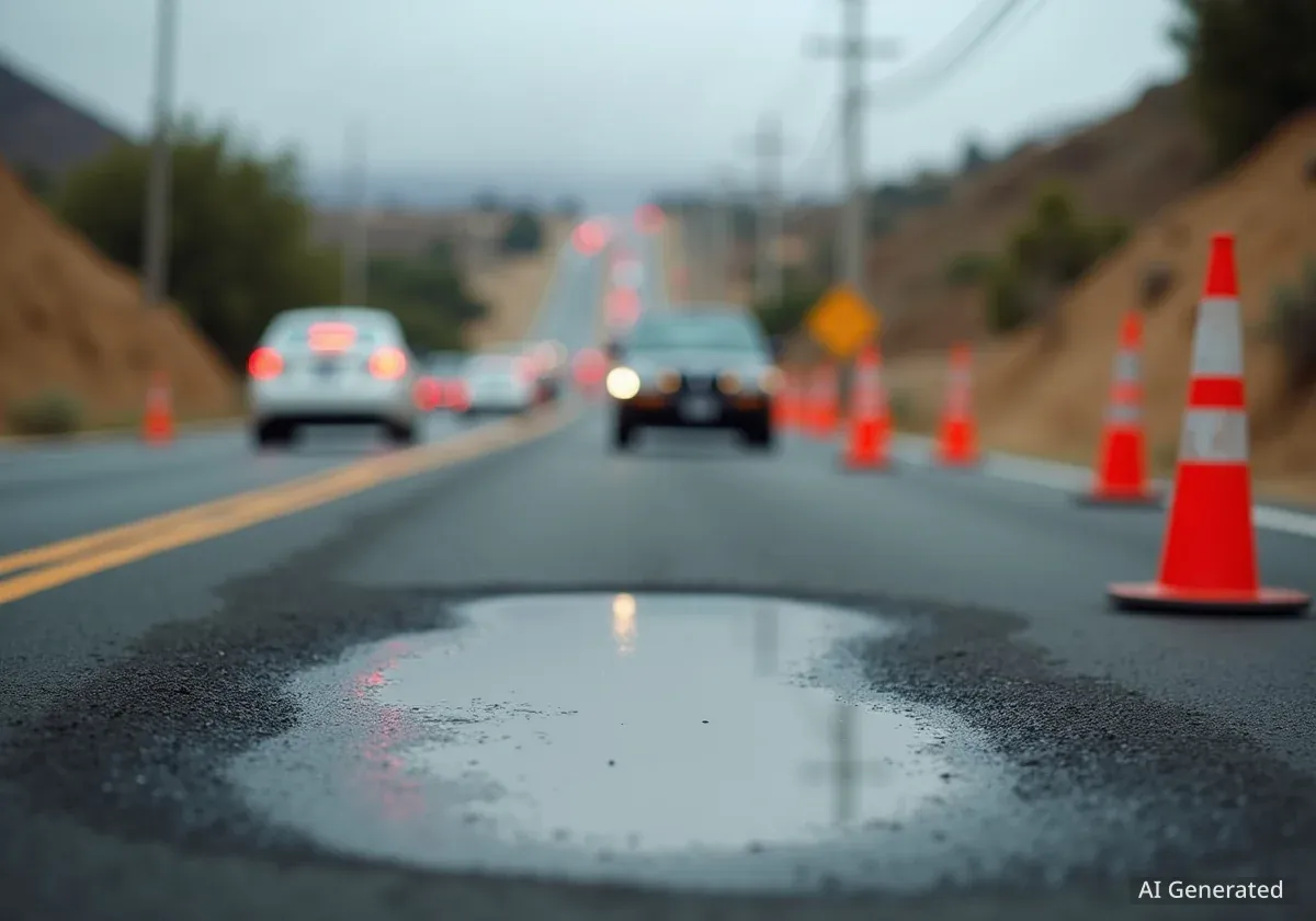 Water Leak Prompts Road Closure on Rancho California Road