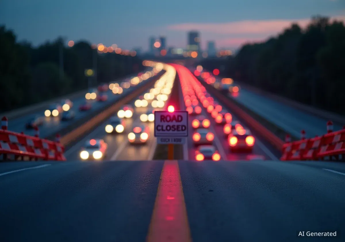 Crash Closes I-77 Northbound to I-480 Westbound Ramp