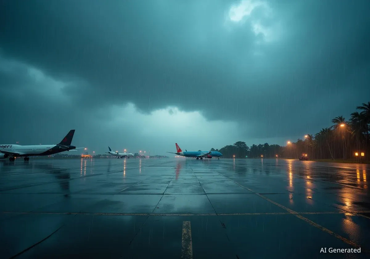 Hong Kong Airport Reduces Flights Ahead of Super Typhoon Ragasa