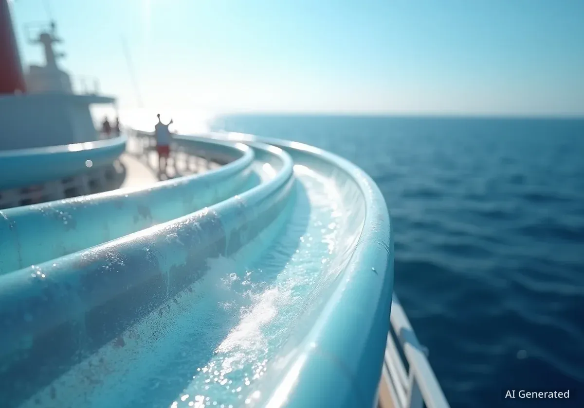 Cruise Passenger Temporarily Stuck in Ocean Water Slide