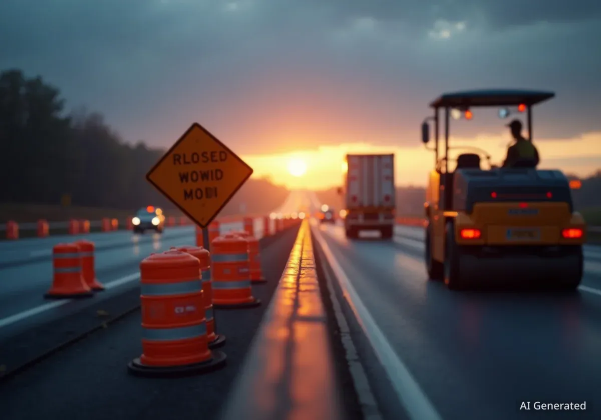 Westbound I-96 Lane Closure Begins in Eaton County