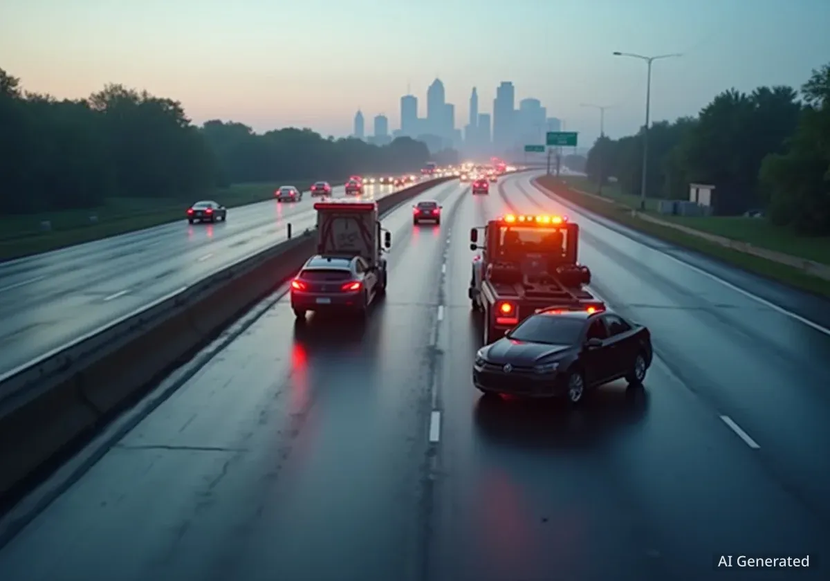 I-235 Rollover Crash Cleared in Des Moines
