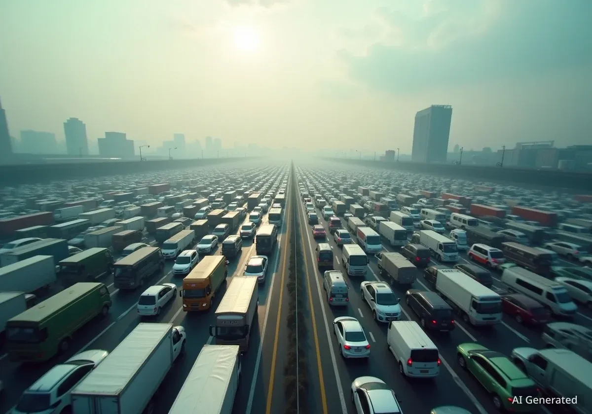 China Holiday Travel Rush Creates 24-Hour Gridlock at Toll Plaza