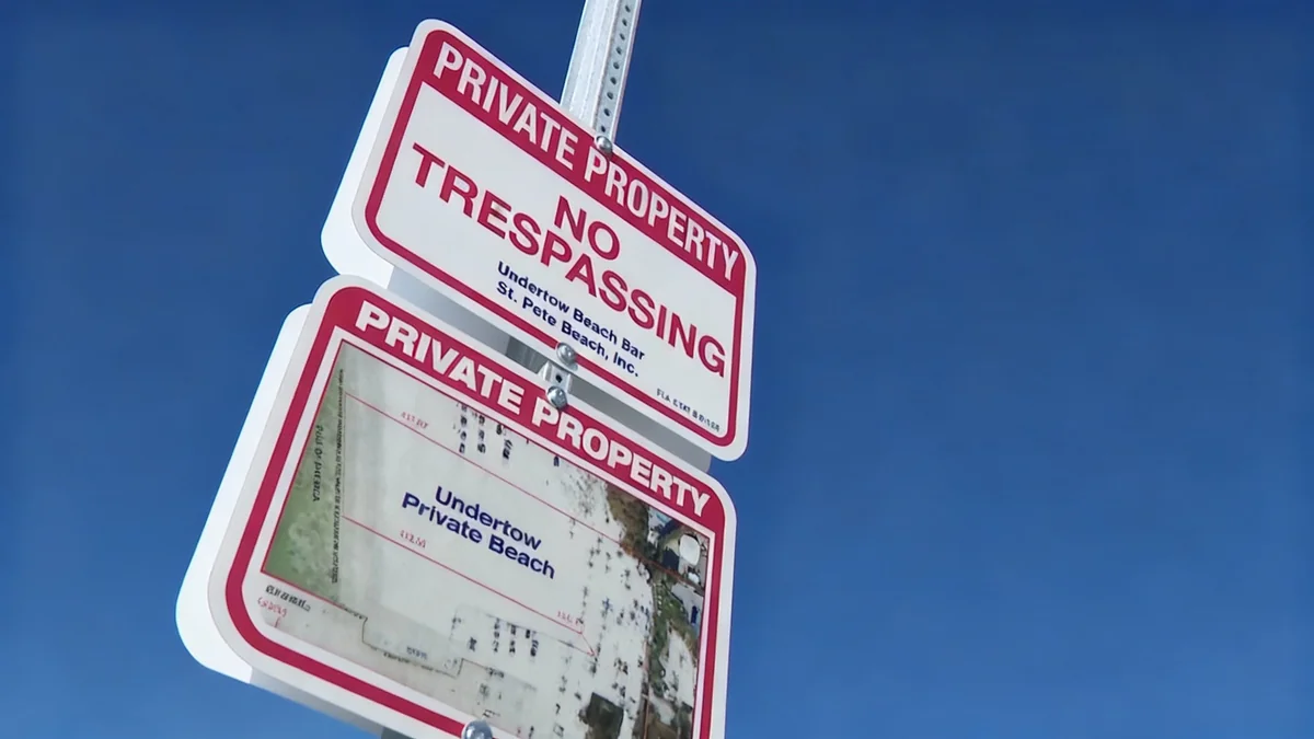 St. Pete Beach Private Property Sign Sparks Debate