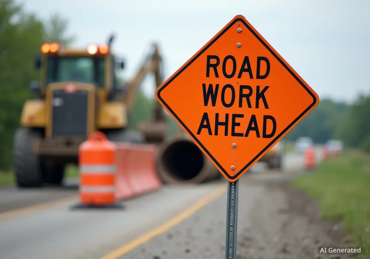 State Road 168 Lane Closure in Gibson County