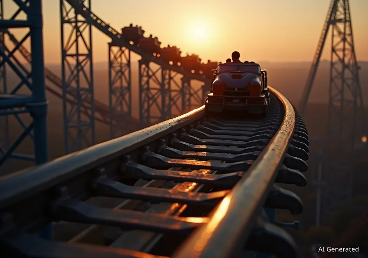 Couple Helps Secure Girl on Mamba Roller Coaster
