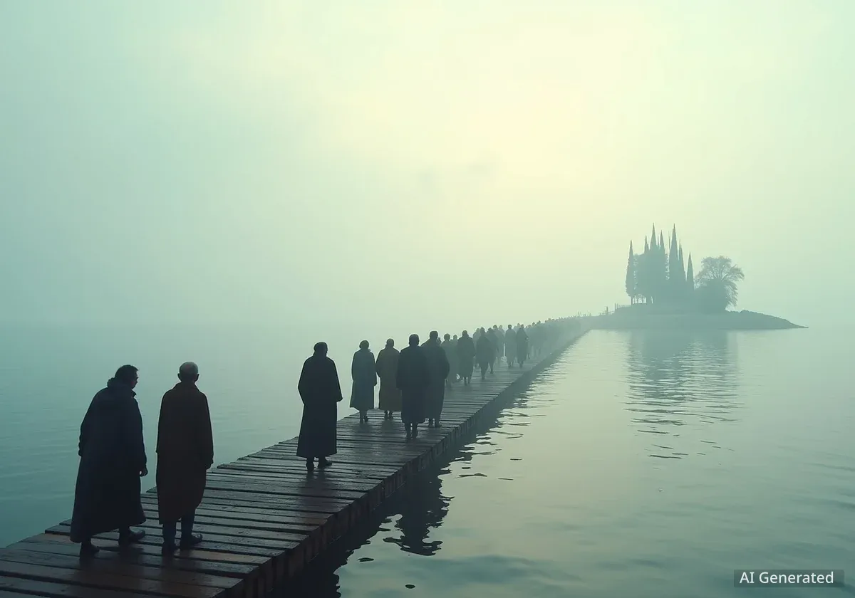 Venice Revives Historic Floating Bridge to Cemetery Island