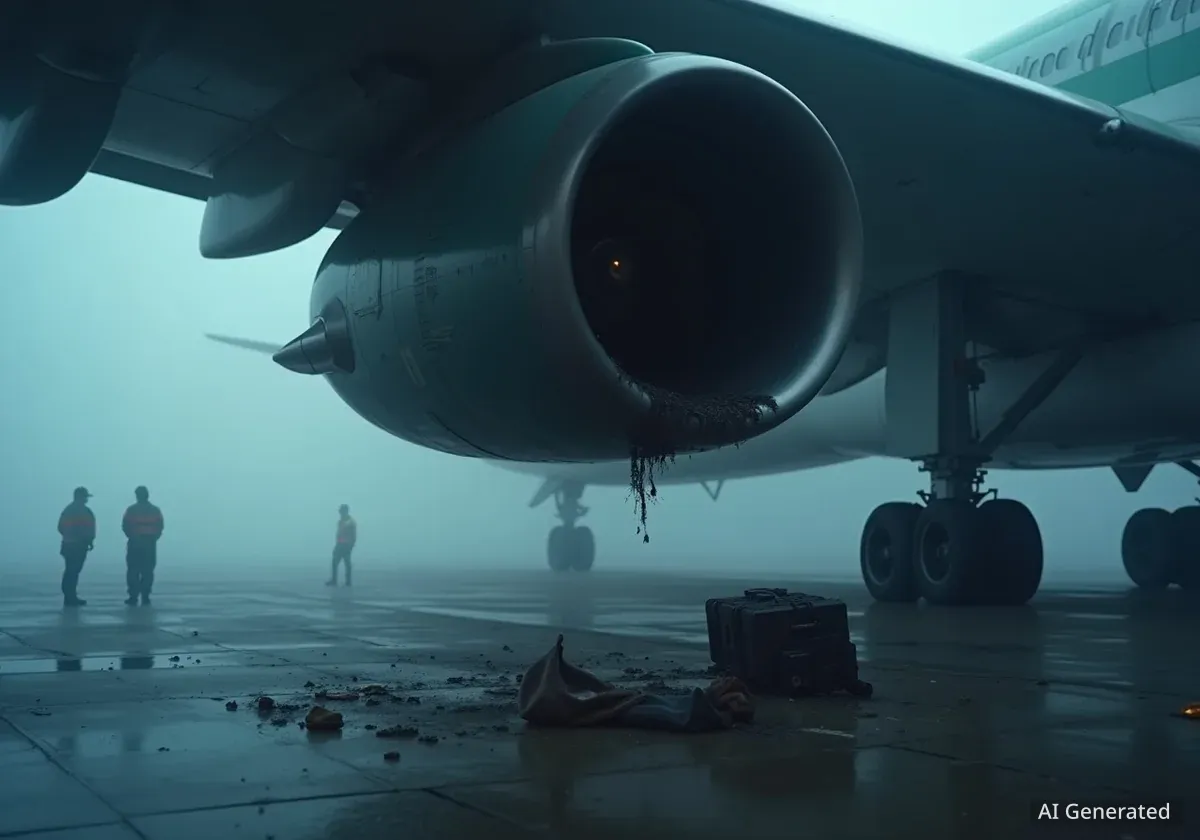 Air India Engine Damaged by Baggage Container at Delhi Airport