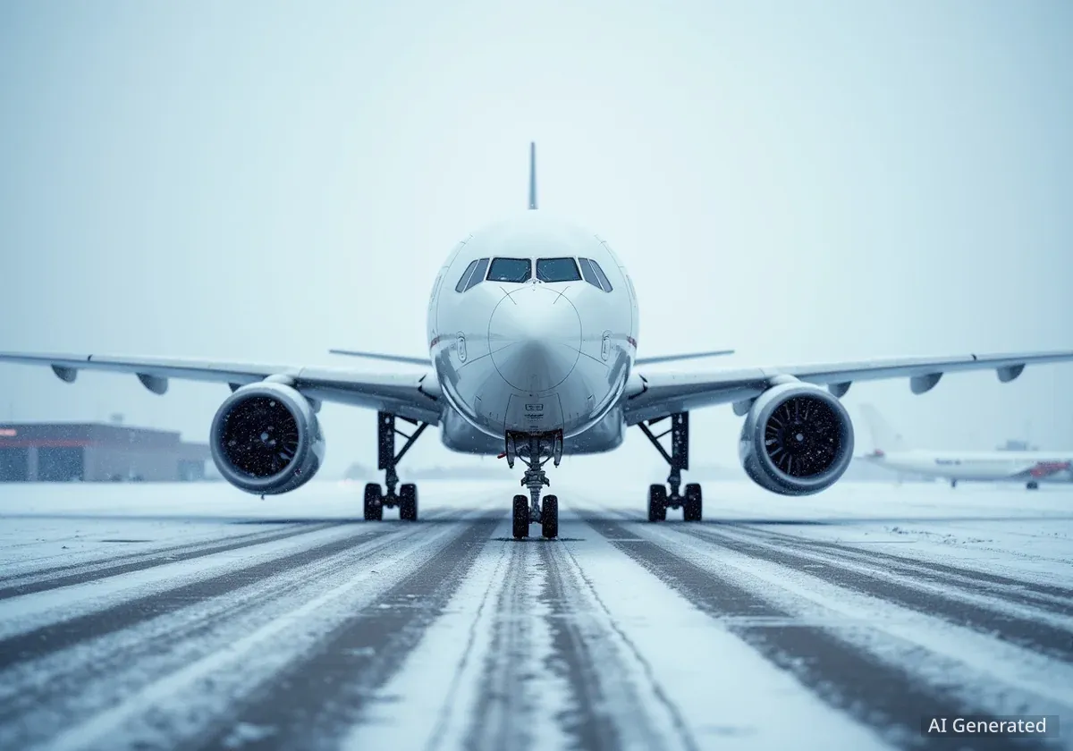 American Airlines Plane Leaves Rochester Taxiway